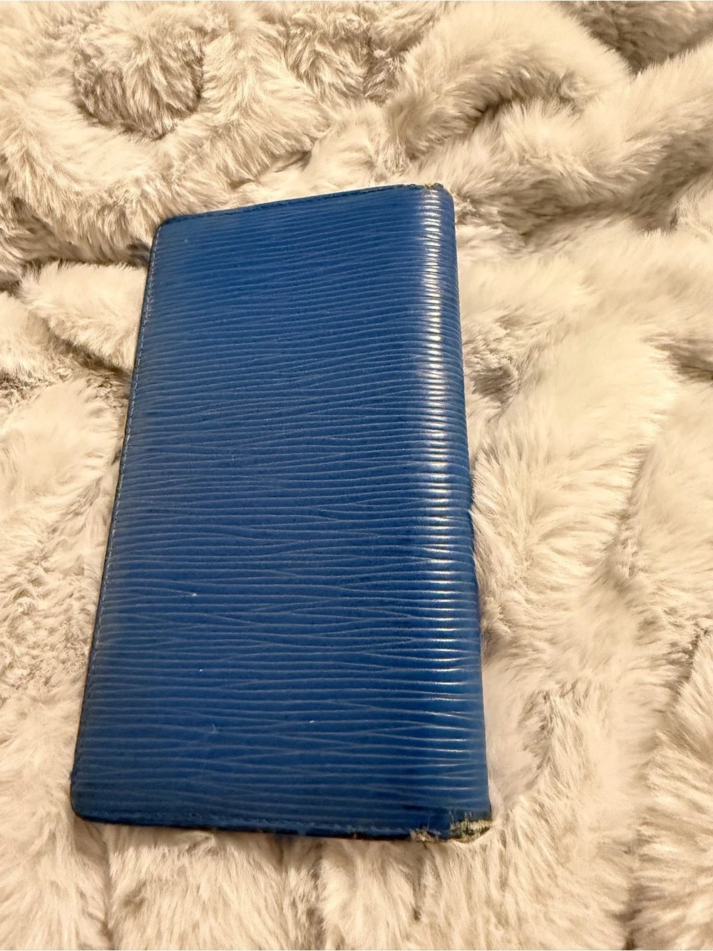 Louis Vuitton Blue Textured Long Wallet